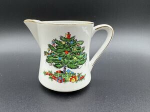 Spode Christmas Tree Creamer England Syrup Pitcher Vintage